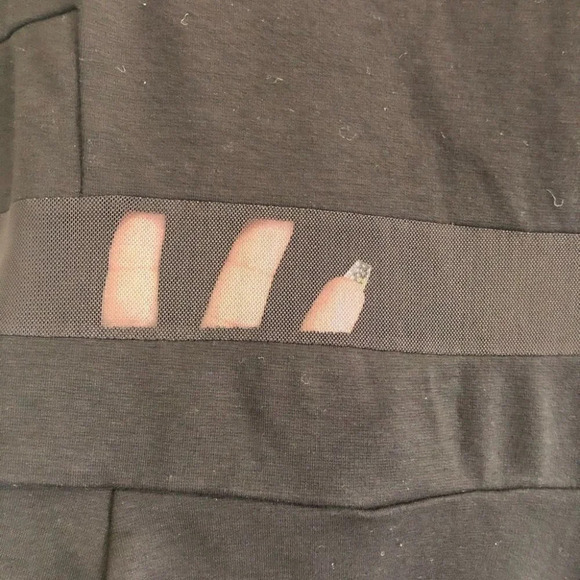 H&M Black Sheer Sleeve Dress  Sz L - Picture 5 of 12